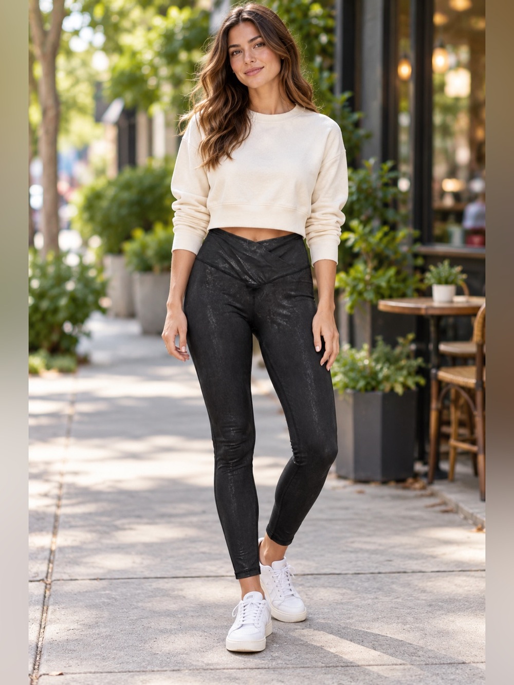Offline by Aerie Hugger Crackle Crossover Legging Black Small
